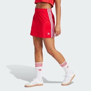 adidas Adicolor 3-Stripes Red Mini Skirt JD0282 Size Small